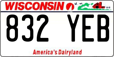 WI license plate 832YEB