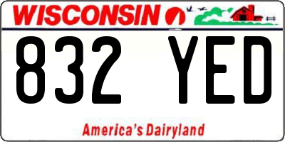 WI license plate 832YED