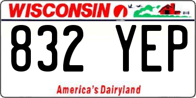 WI license plate 832YEP
