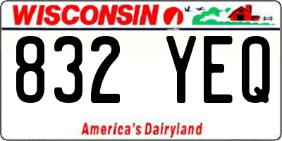 WI license plate 832YEQ