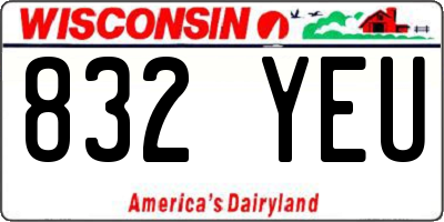 WI license plate 832YEU
