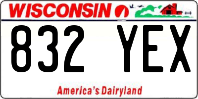 WI license plate 832YEX