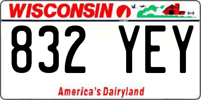 WI license plate 832YEY