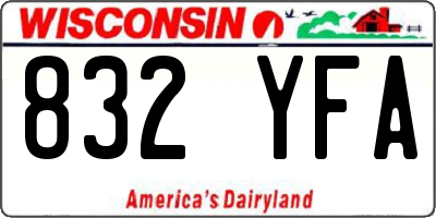 WI license plate 832YFA