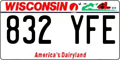 WI license plate 832YFE