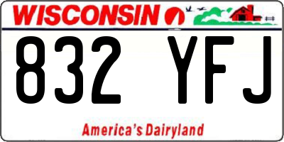 WI license plate 832YFJ