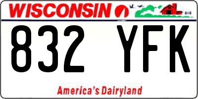WI license plate 832YFK