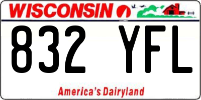 WI license plate 832YFL