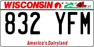 WI license plate 832YFM