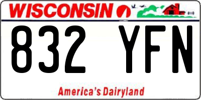 WI license plate 832YFN