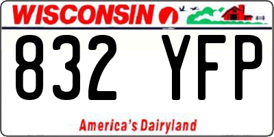 WI license plate 832YFP