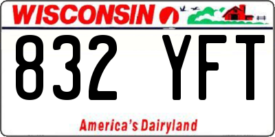 WI license plate 832YFT