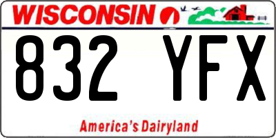WI license plate 832YFX
