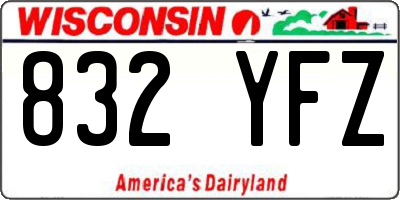 WI license plate 832YFZ