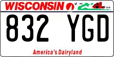 WI license plate 832YGD