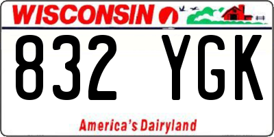 WI license plate 832YGK