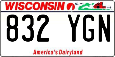 WI license plate 832YGN