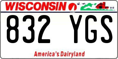 WI license plate 832YGS