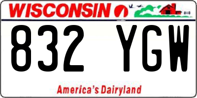 WI license plate 832YGW