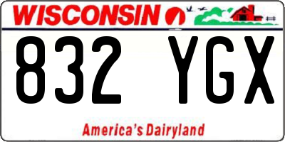 WI license plate 832YGX