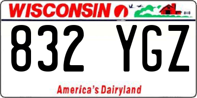 WI license plate 832YGZ