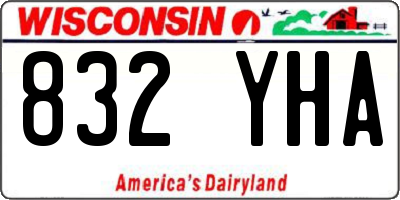 WI license plate 832YHA