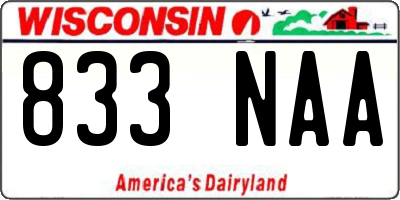 WI license plate 833NAA