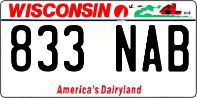 WI license plate 833NAB
