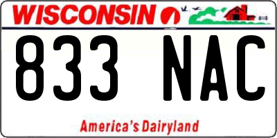 WI license plate 833NAC