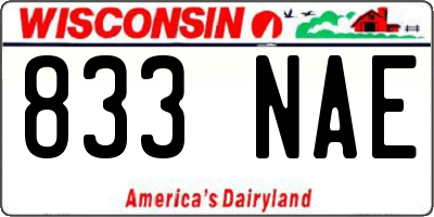 WI license plate 833NAE