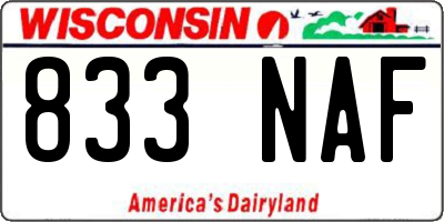WI license plate 833NAF