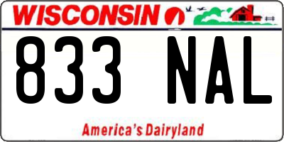 WI license plate 833NAL