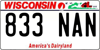 WI license plate 833NAN