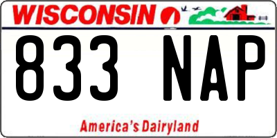 WI license plate 833NAP