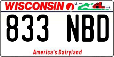 WI license plate 833NBD