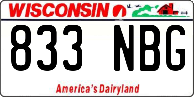 WI license plate 833NBG