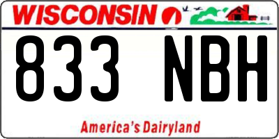 WI license plate 833NBH