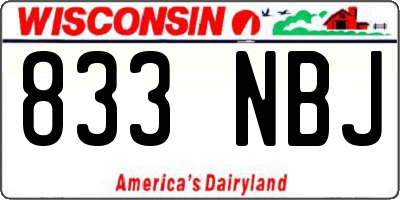 WI license plate 833NBJ