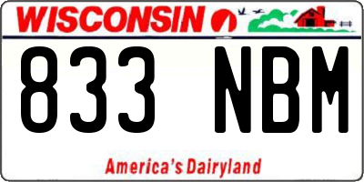 WI license plate 833NBM