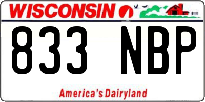 WI license plate 833NBP