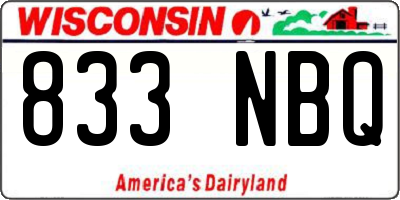 WI license plate 833NBQ