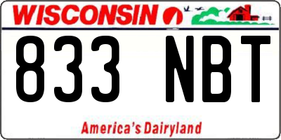 WI license plate 833NBT