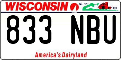 WI license plate 833NBU