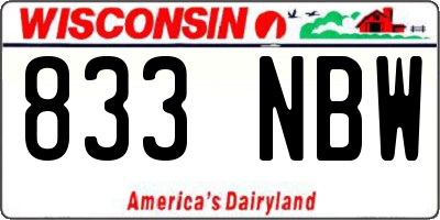WI license plate 833NBW
