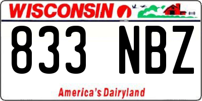 WI license plate 833NBZ