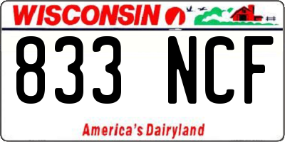 WI license plate 833NCF