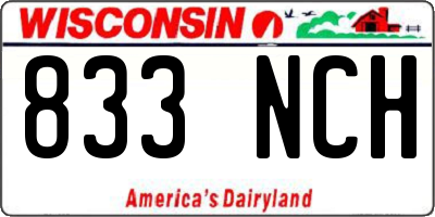 WI license plate 833NCH
