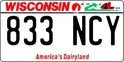 WI license plate 833NCY