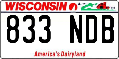 WI license plate 833NDB