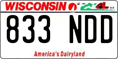 WI license plate 833NDD